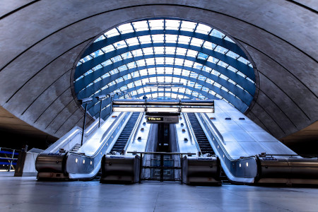 Escalators at a subway station improving accessibility