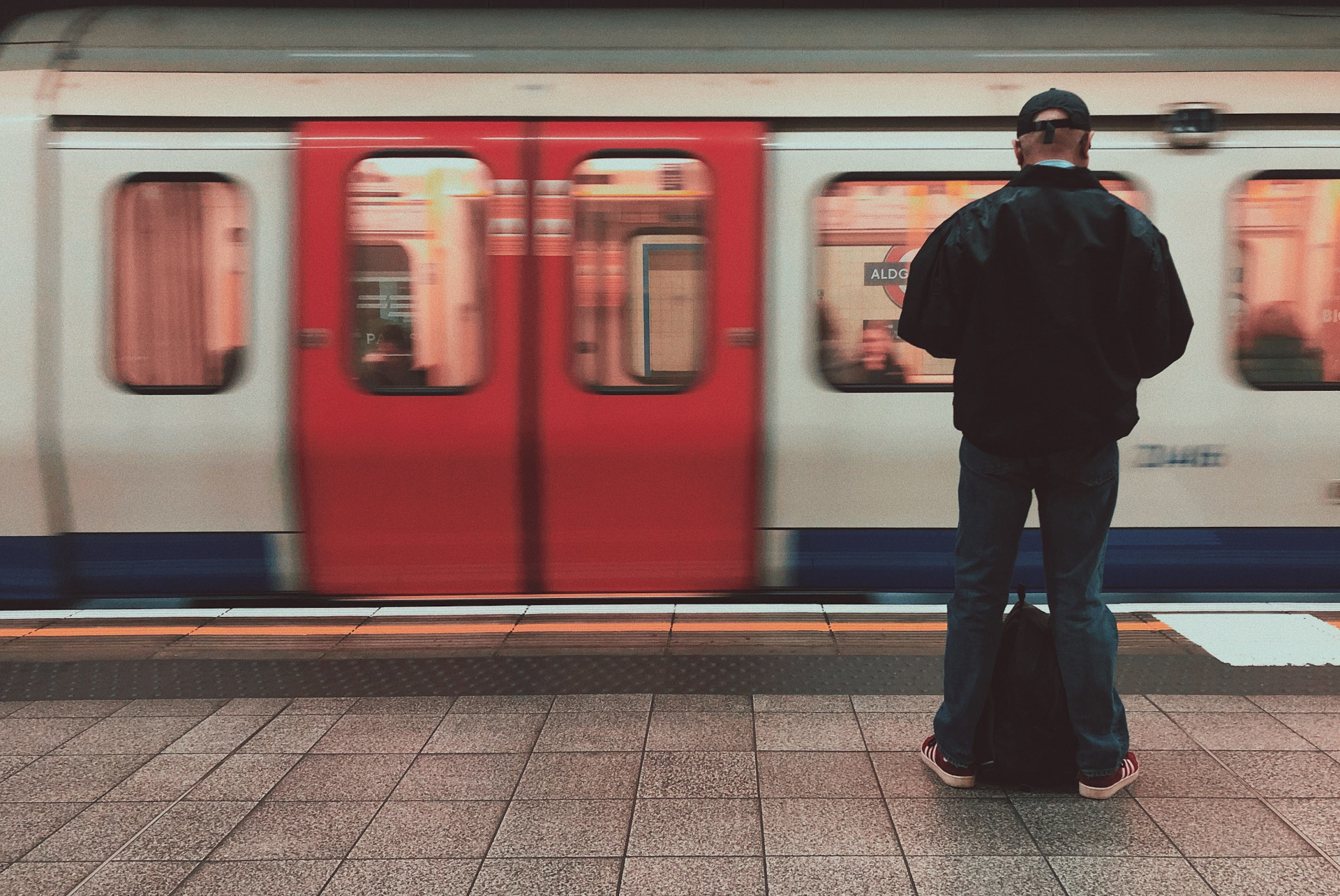 A train at a platform in London