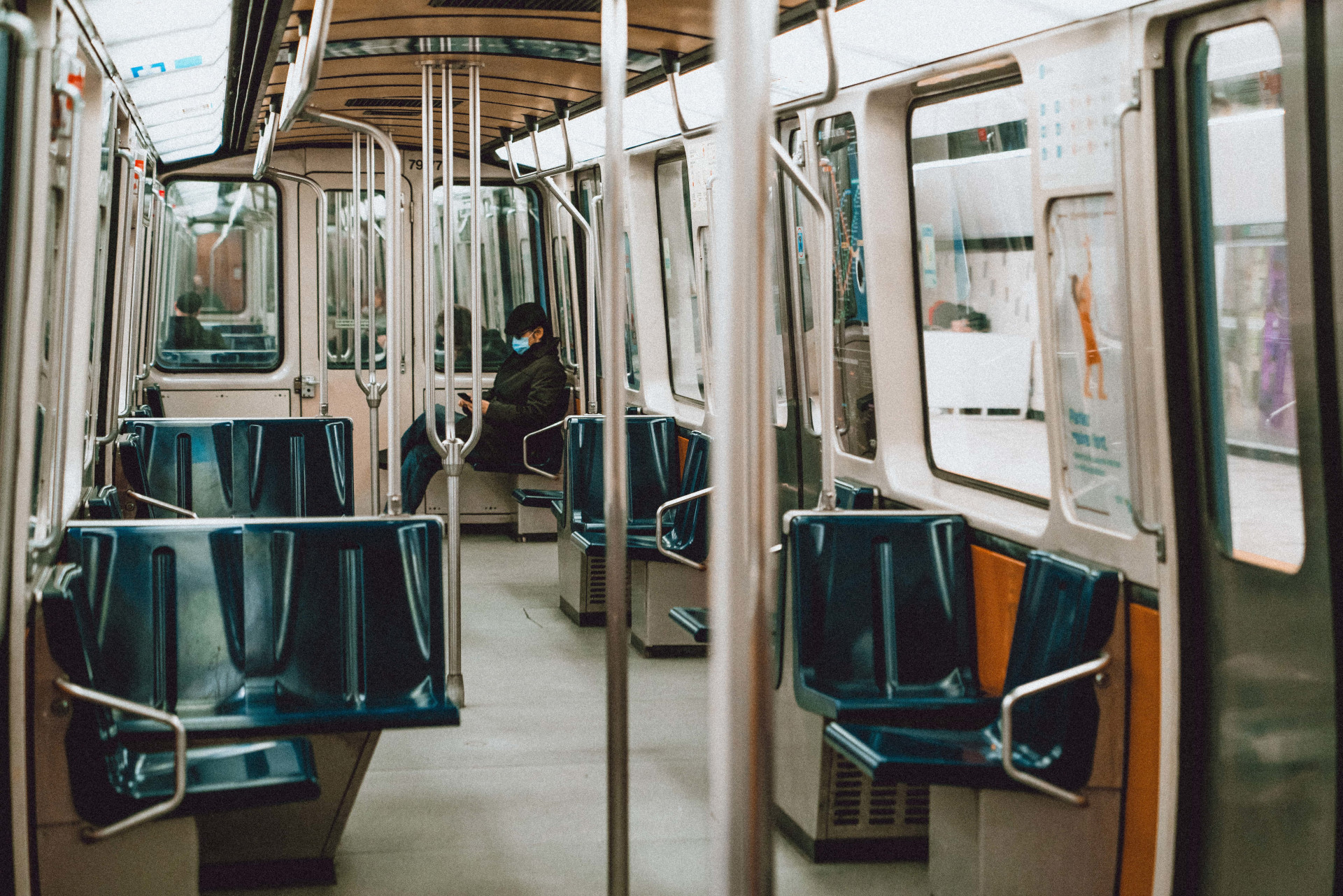 Inside a metro wagon