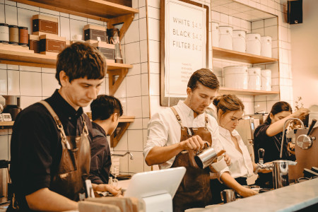 Staff members from a coffee shop