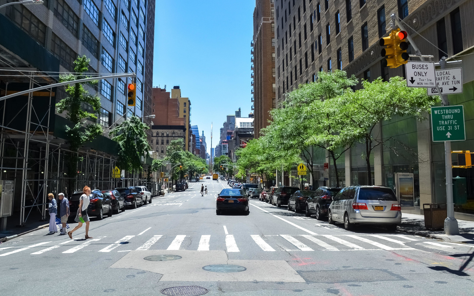 Accessible pedestrian signals at an intersection in New York City