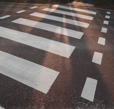 A crosswalk called zebra crossing in the UK